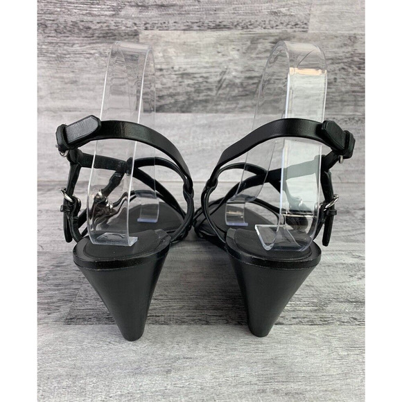 Sigerson Morrison Womens Black Strappy Wedge Sandals Size 8.5 - Picture 2 of 8